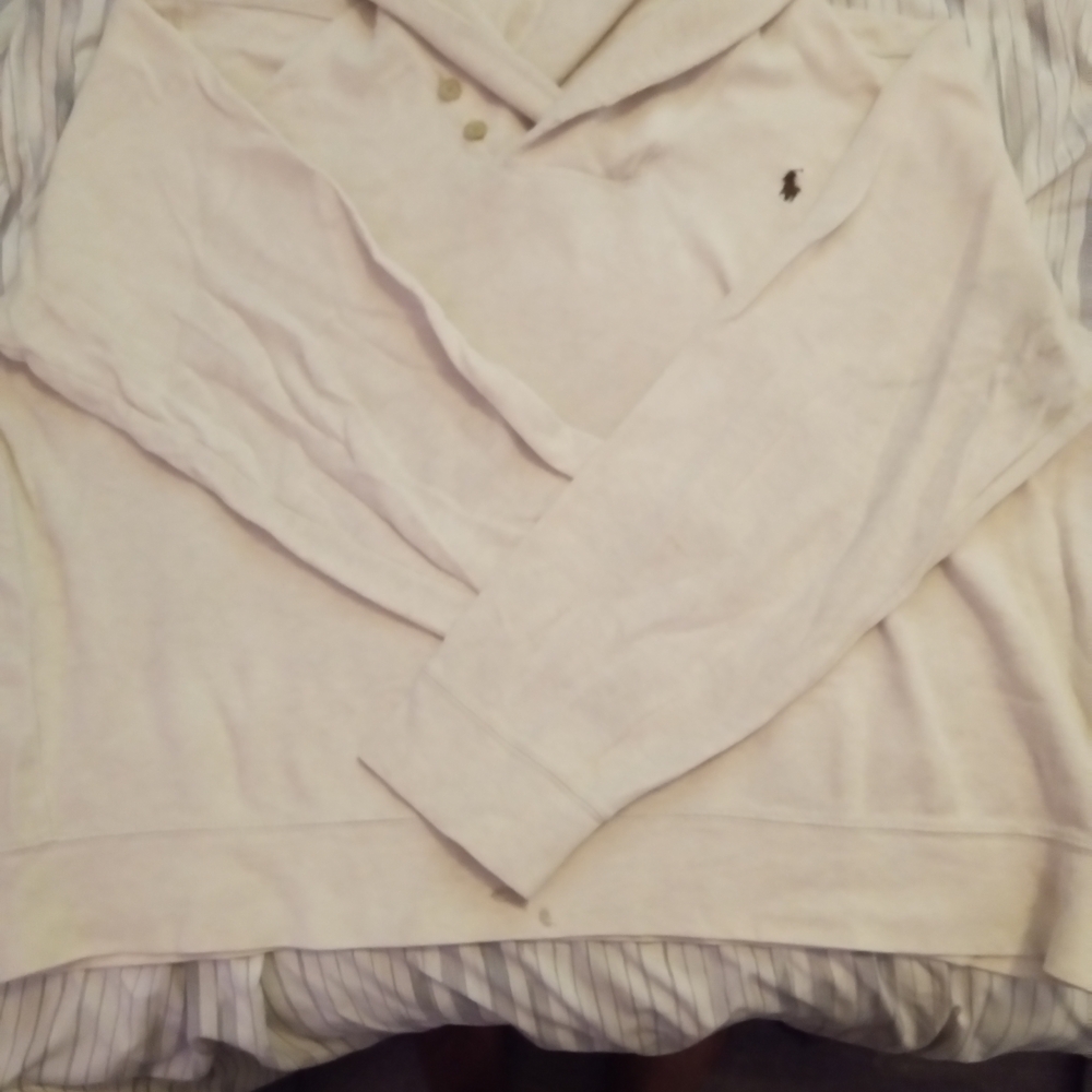Polo by Ralph Lauren Cream Ribbed Hoodie